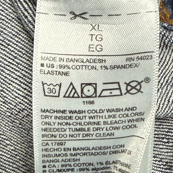 Old Navy Jacket Womens XL Blue Denim Jean Trucker Button Front Pockets Stretch - Picture 8 of 9